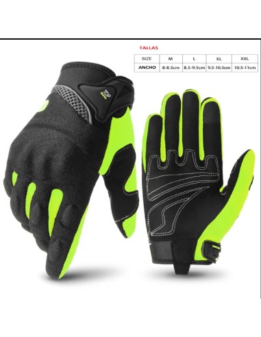 GUANTES CON PROTEC. NEGRO-AMAR. TALLA M