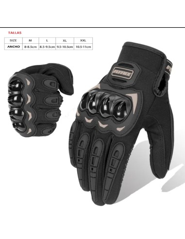 GUANTES CON PROTEC. NEGRO TALLA M