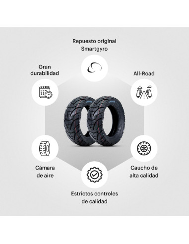 PACK DE 2 NEUMÁTICOS 10" 80/65-6 RAPTOR