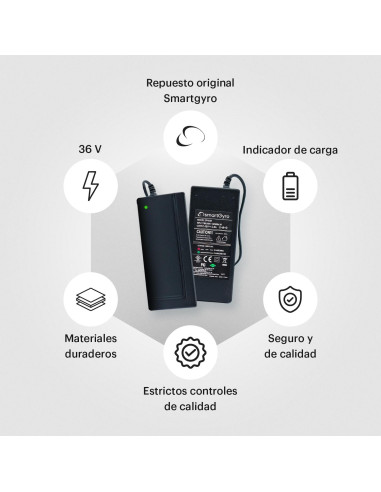 SMARTGYRO CARGADOR 3600 42V 2A