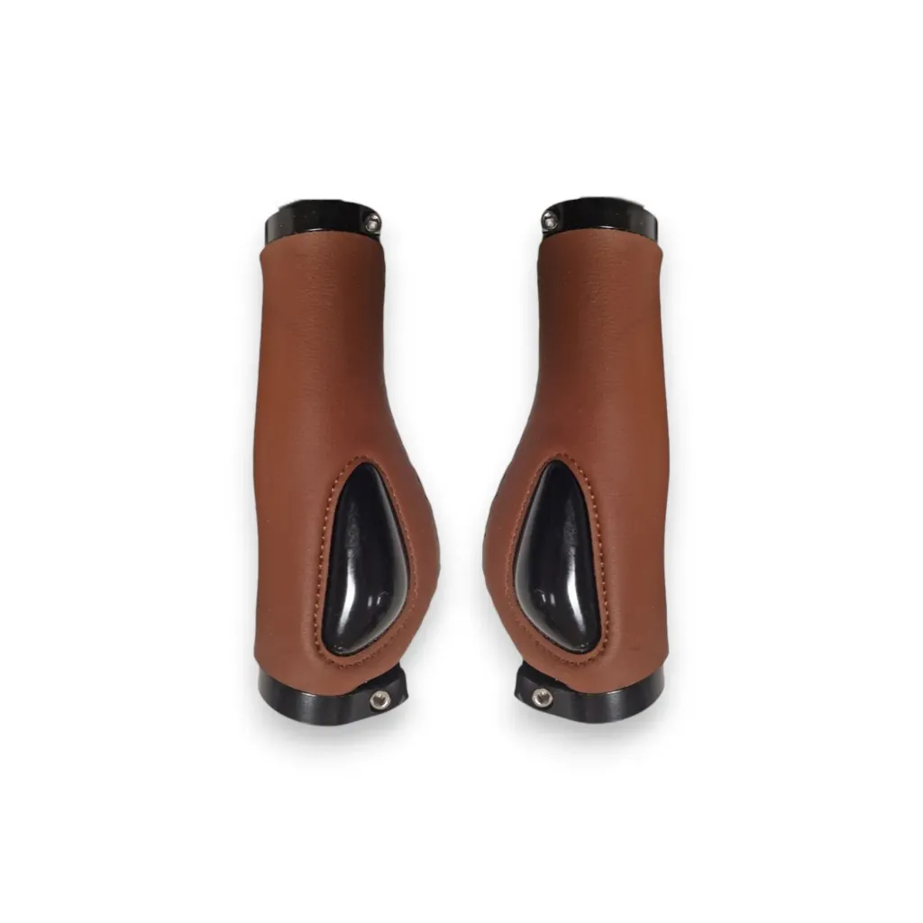 [PP28-038] Puños De Piel Con Gel Marrón