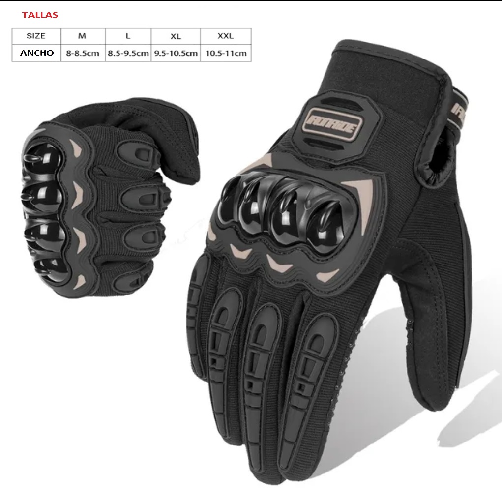 Guantes Con Protección Negro Talla M